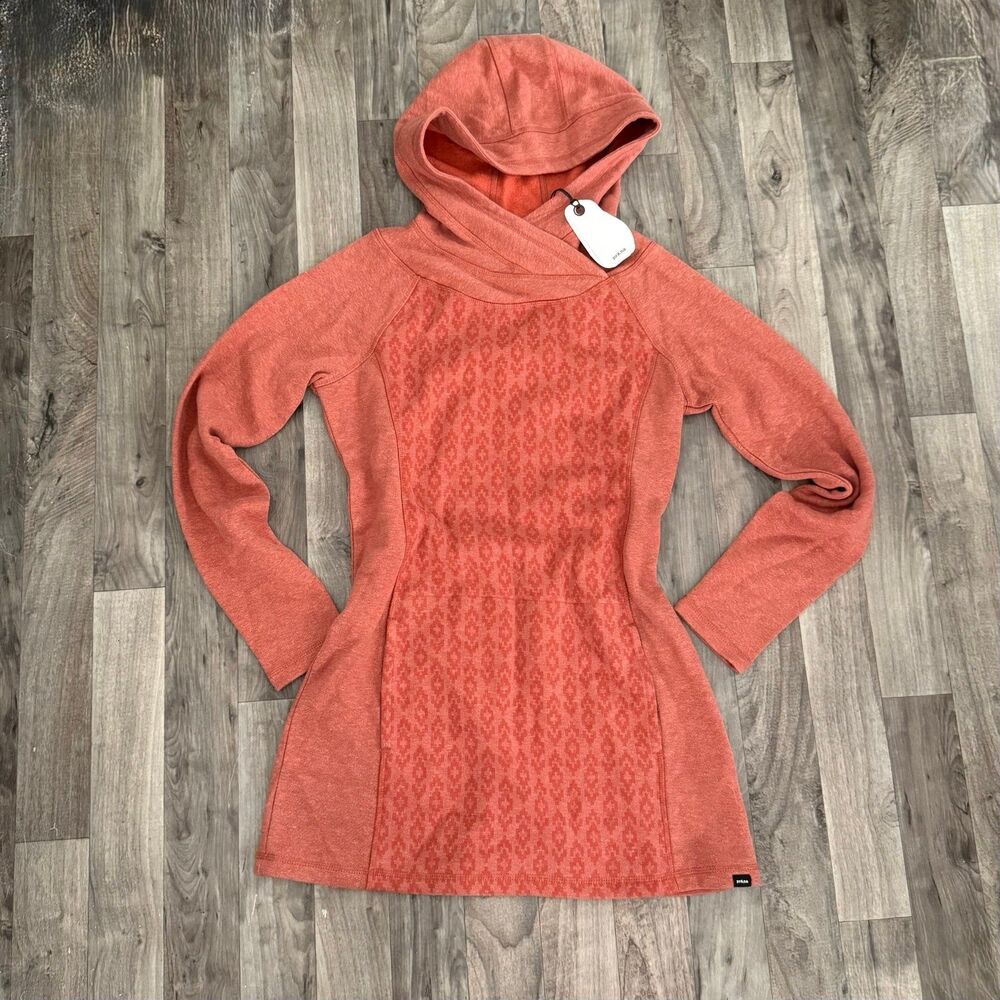 Prana Daily Tunic Dress Hooded in Terracotta